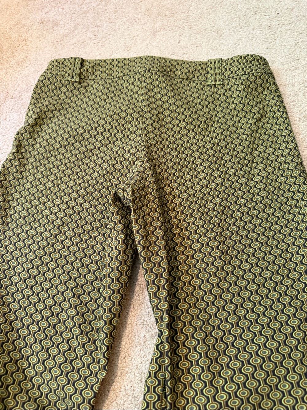 Urban Outfitters Olive Green Patterned Flare Pants - Picture 8 of 8